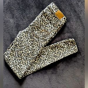 American Eagle Cheetah Print Skinny Jegging, Size Zero